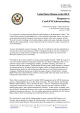 Statement by the Delegation of the United States in response to the address by the Minister for Foreign Affairs of the Czech Republic, Karel Schwarzenberg