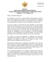 Statement by the Delegation of Montenegro in response to the address by the Minister for Foreign Affairs of the Czech Republic, Karel Schwarzenberg