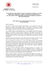 Statement by the Delegation of Turkey in response to the address by the Minister for Foreign Affairs of the Czech Republic, Karel Schwarzenberg