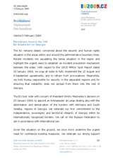 Statement by the Czech Presidency of the Council of the European Union on Georgia