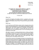 Statement by the Delegation of Serbia in response to the report by the Head of OSCE Mission in Kosovo, Ambassador Werner Almhofer