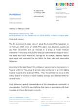 Statement by the Czech Presidency of the Council of the European Union on the detention of OSCE Military Monitoring Officers