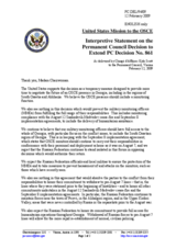 Interpretive Statement by the Delegation of the United States on the Permanent Council Decision to extend PC Decision No. 861