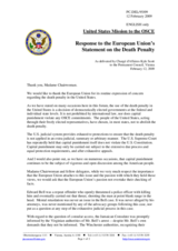 Statement by the Delegation of the United States in response to the statement by the Czech Presidency of the Council of the European Union on the death penalty in the USA