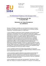 Statement by the Delegation of Netherlands-European Union (with the candidate countries Bulgaria, Croatia, Romania and Turkey in alignment) on the situation in the Transdniestrian region