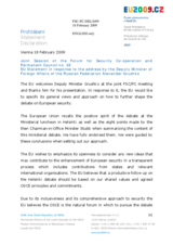 Statement by the Czech Presidency of the Council of the European Union in response to the address by the Deputy Minister for Foreign Affairs of the Russian Federation, Alexander Grushko on "Strengthening European Security Architecture: Way Ahead"