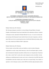 Statement by the Delegation of Norway in response to the address by the Deputy Minister for Foreign Affairs of the Russian Federation, Alexander Grushko on "Strengthening European Security Architecture: Way Ahead"