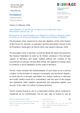 Statement by the Czech Presidency of the Council of the European Union on Russian plans to build up its military presence in Abkhazia and South Ossetia