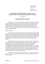 Statement by the Czech Presidency of the Council of the European Union regarding Nagorno-Karabakh and on the shooting incident along the Line of Contact