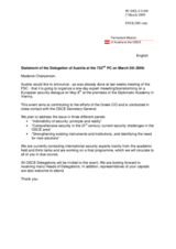 Statement by the Delegation of Austria on Expert meeeting on a European security dialogue on 8 May 2009