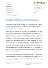 Statement by the Czech Presidency of the Council of the European Union in response to the OSCE Coordinator of the Economic and Environmental Activities, Goran Svilanovic