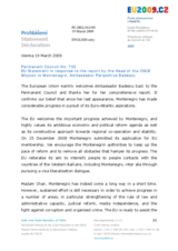 Statement by the Czech Presidency of the Council of the European Union in response to the report by the Head of the OSCE Mission to Montenegro, Ambassador Paraschiva Badescu