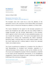 Statement by the Czech Presidency of the Council of the European Union on the conclusions of the General Affairs and External Relations Council on Bosnia and Herzegovina