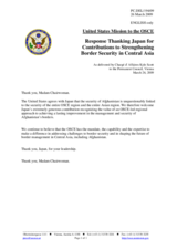 Statement by the Delegation of the United States on Japan's contributions to strengthening border security in Central Asia