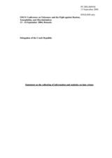 Statement by the Delegation of the Czech Republic to the OSCE