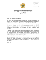 Statement by the Delegation of Montenegro on recent parliamentary elections in Montenegro