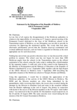 Statement by the Delegation of the Republic of Moldova on the situation in the Transdnistrian region