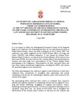 Statement by the Delegation of Serbia Regional High Level Conference for Promoting the Rule of Law and Human Security in South Eastern Europe