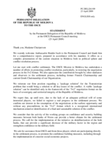 Statement by the Delegation of Moldova in response to the report by the Head of the OSCE Mission to Moldova, Ambassador Philip Remler