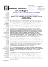 Declaration by the Leadership Conference on Civil Rights