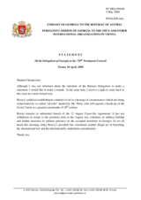 Statement by the Delegation of Georgia in response to the statement by the Delegation of the Russian Federation