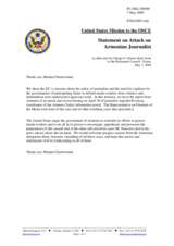 Statement by the Delegation of the United States on freedom of media in Armenia