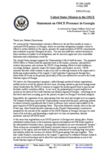 Statement by the Delegation of the United States on OSCE presence in Georgia