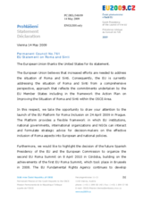 Statement by the Czech Presidency of the Council of the European Union on Roma and Sinti