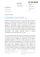 Statement by the Czech Presidency of the Council of the European Union on the 15th anniversary of the Nagorno-Karabakh ceasefire (fr)