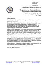Statement by the Delegation of the United States in response to the statement by the Czech Presidency of the Council of the European Union on the Death Penalty in the USA