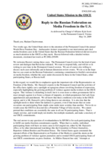 Statement by the Delegation of the United States in response to the statement by the Delegation of the Russian Federation on Media Freedom in the USA