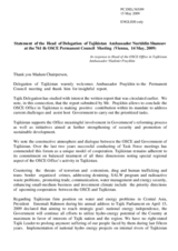 Statement by the Delegation of Tajikistan in response to the report by the Head of the OSCE Office in Tajikistan, Ambassador Vladimir Pryakhin