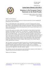 Statement by the Delegation of the United States in response to the statement by the Czech Presidency of the Council of the European Union on the Death Penalty in the USA