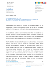 Statement by the Czech Presidency of the Council of the European Union in response to the Presentation of the 2010 Program Outline by the Secretary General, Ambassador Marc Perrin de Brichambaut