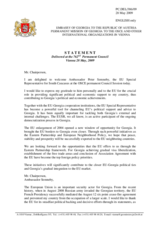 Statement by the Delegation of Georgia in response to the address by the EU Special Representative for the South Caucasus, Ambassador Peter Semneby