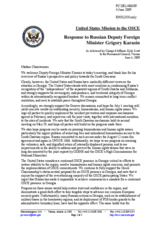 Statement by the Delegation of the United States in response to the address by the State Secretary, Deputy Minister for Foreign Affairs of the Russian Federation, Grigory Karasin