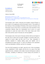 Statement by the Czech Presidency of the Council of the European Union in response to the address by the Chairman of the Committee of Ministers of the Council of Europe, Minister of Foreign Affairs of Slovenia, Samuel Zbogar