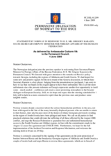 Statement by the Delegation of Norway in response to the address by the State Secretary, Deputy Minister for Foreign Affairs of the Russian Federation, Grigory Karasin