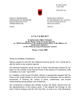 Statement by the Delegation of Albania in response to the report on the Alliance of Civilizations by the Secretary General, Ambassador Marc Perrin de Brichambaut