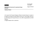 Statement by the Delegation of Belarus in response to the address by the Chairman of the Committee of Ministers of the Council of Europe, Minister of Foreign Affairs of Slovenia, Samuel Zbogar (ru)