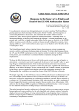 Statement by the Delegation of the United States in response to the presentations by the Co-chairs of the Geneva Discussions and Ambassador Hansjörg Haber, Head of EUMM as well as the Director of the CPC, Ambassador Herbert Salber