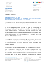 Statement by the Czech Presidency of the Council of the European Union in response to the report by the High Commissioner on National Minorities, Knut Vollebaek