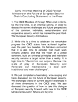 Corfu Informal Meeting of OSCE Foreign Ministers on the Future of European Security - Chair's Concluding Statement to the Press Corfu Informal Meeting of OSCE Foreign Ministers on the Future of European Security - Chair's Concluding Statement to the Press