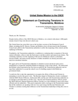 Statement by the Delegation of the United States of America on the ongoing tensions in the Transnistrian region of Moldova