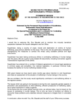 Statement by the Delegation of Kazakhstan in response to the report of the Special Representative and Co-ordinator for Combating Trafficking in Human Beings, Eva Biaudet