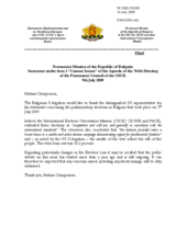 Statement by the Delegation of Bulgaria on the parliamentary elections in Bulgaria