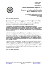 Statement by the Delegation of the United States in response to the report by the Head of the OSCE Office in Minsk, Ambassador Hans-Jochen Schmidt
