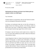 Statement by the Delegation of Switzerland on the proposed Declaration on Violent Hate Incidents in the OSCE Region