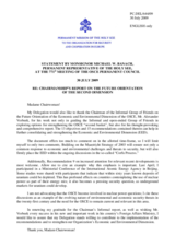 Statement by the Delegation of the Holy See in response to Charimanship's Report on the Future Orientation of the Second Dimension