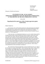 Statement by the Delegation of the Russian Federation on the Anniversary of the Georgia Conflict